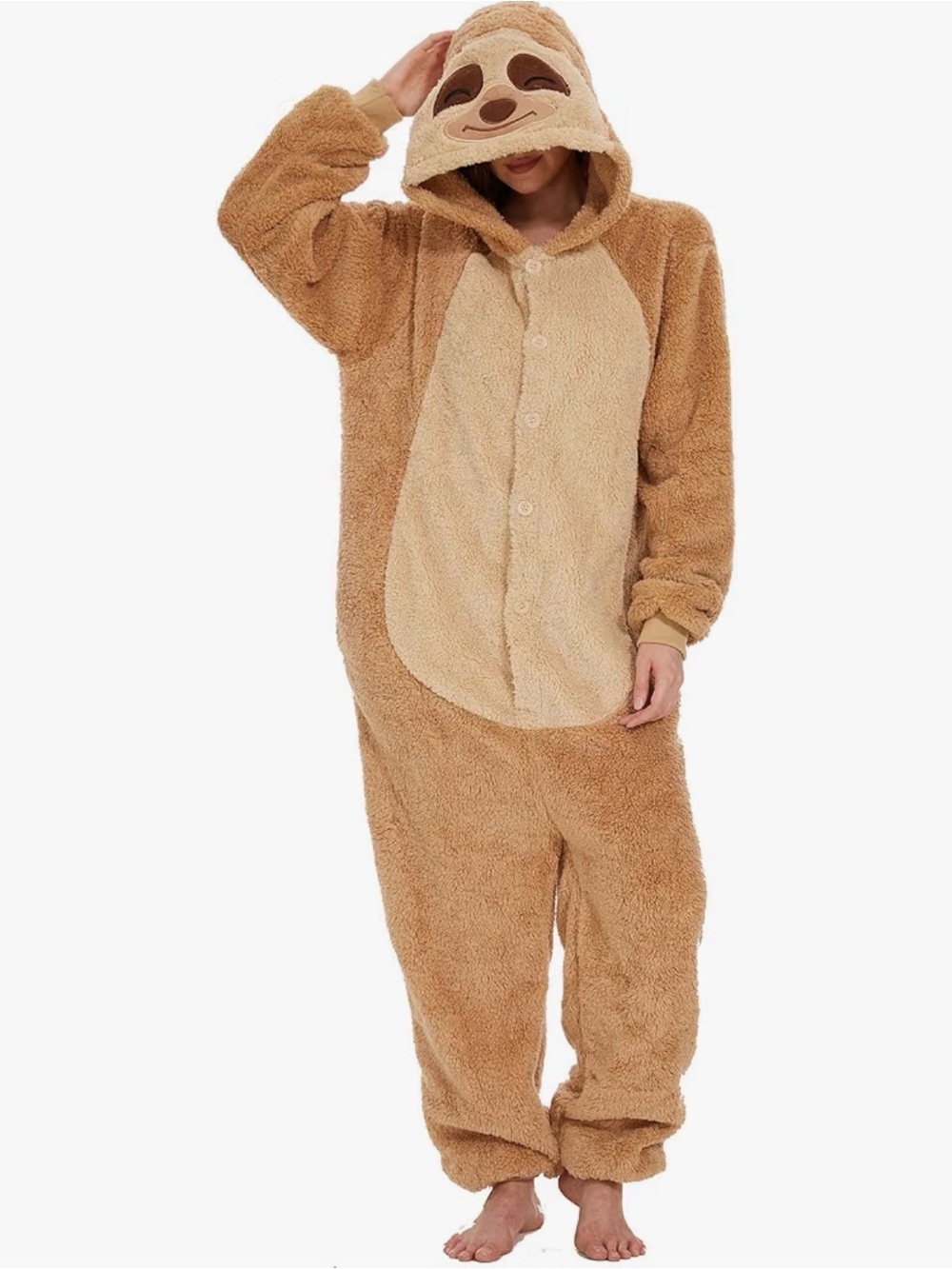 Très Chic Mailanda | Sloth Adult Onesie Pajamas Halloween Costume Unisex Size XL